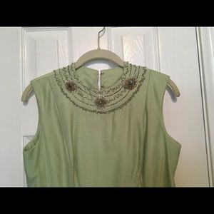vintage 1960s green beaded dress